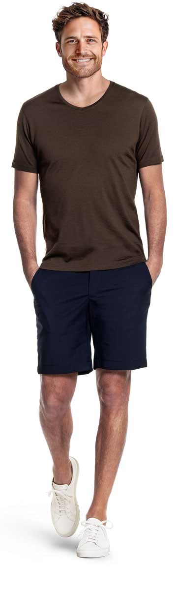 Shirt V-Neck Very Dark Brown