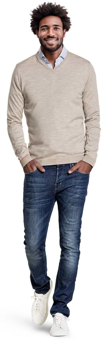 V-Neck Limestone Beige 
