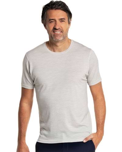 Grijs t-shirt met ronde hals van merinowol
