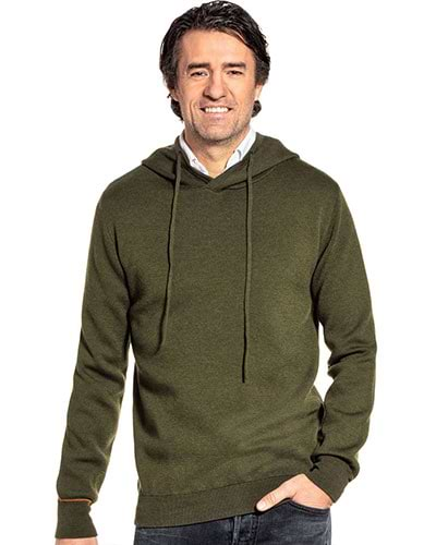 dikke groene hoodie van merinowol