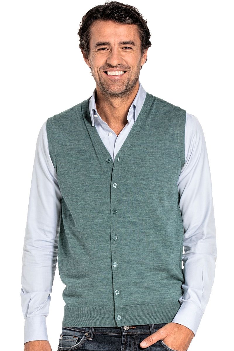 Groen gilet van merinowol