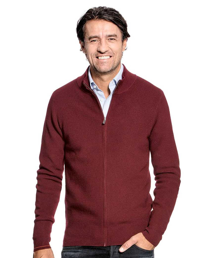 Strickjacke Herren Rot