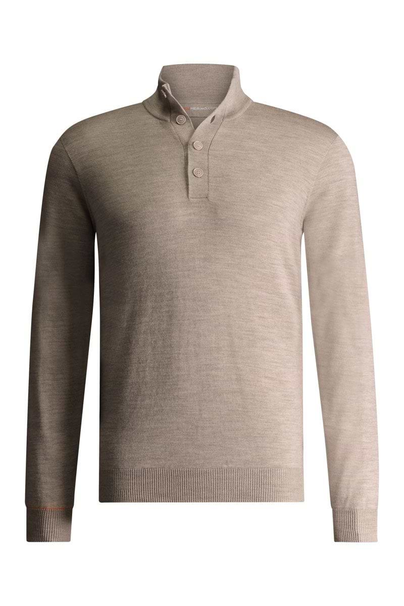 Kragen Pullover Herren Beige