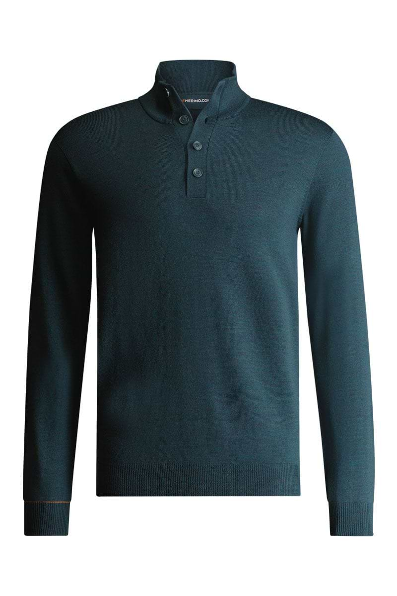 Kragen Pullover Herren Petrol