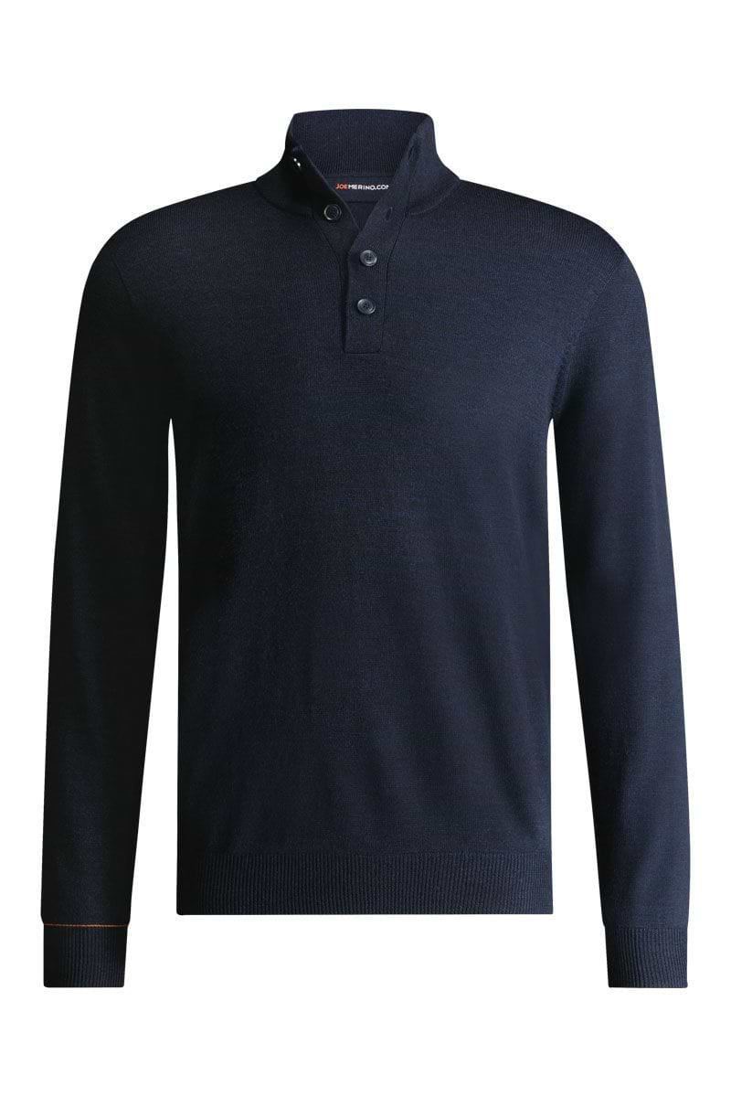 Kragen Pullover Herren Dunkelblau