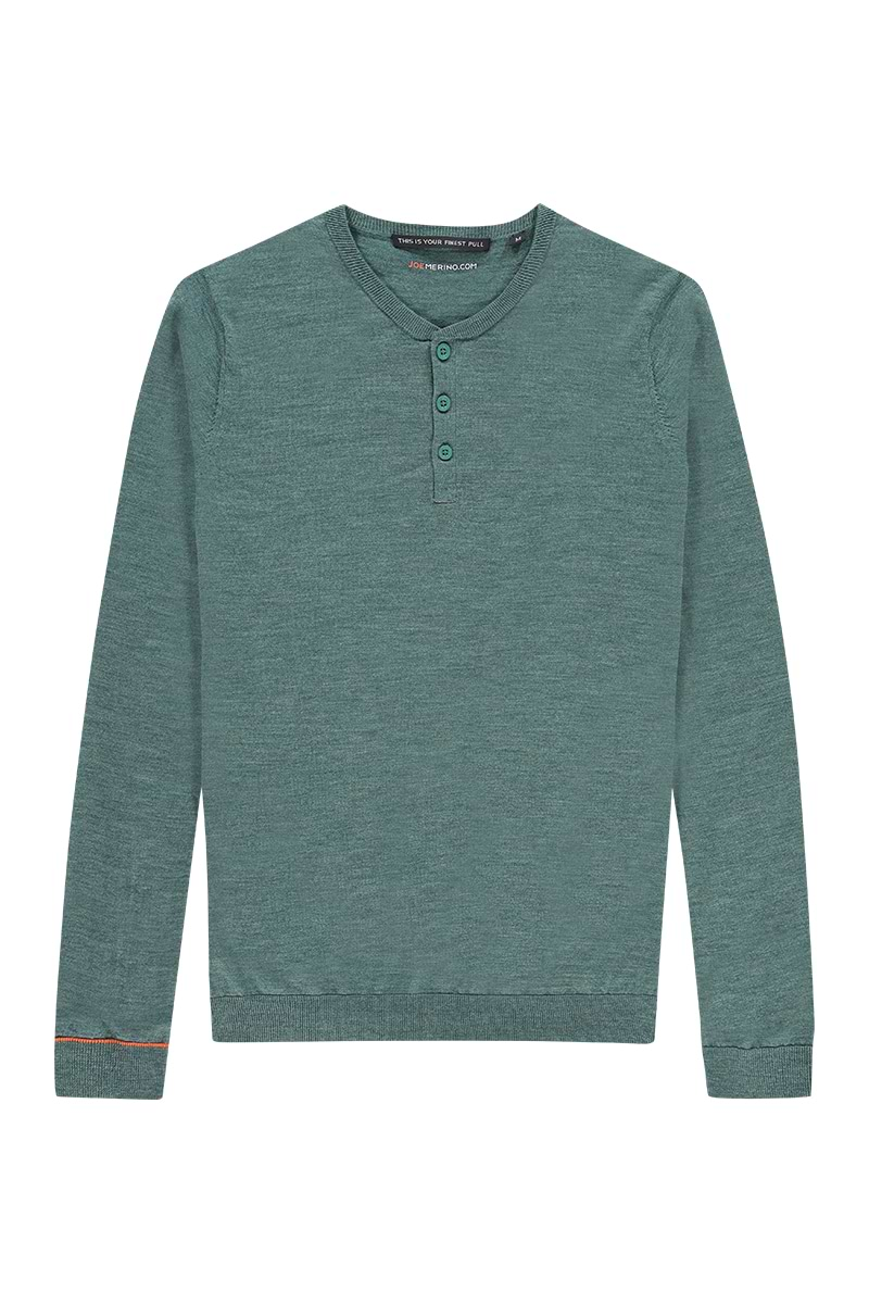 Slim Fit Pullover Herren mit Knopfleiste