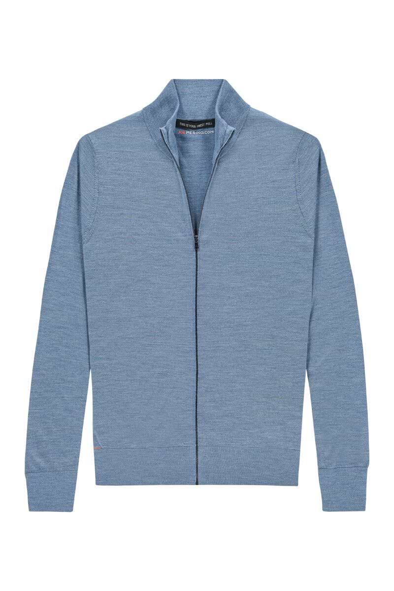 Riva Cardigan Zip Ice Blue