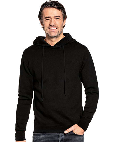 dikke hoodie van wol in het zwart