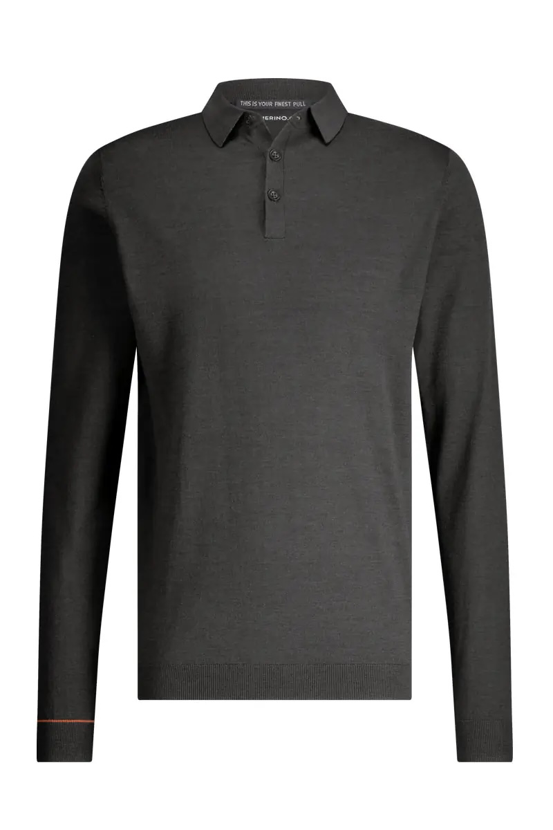 Dünner Pullover für Herren mit Polokragen in Grau