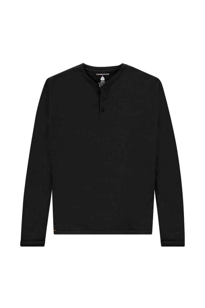 Merino Wandershirt mit langen Ärmeln in Schwarz