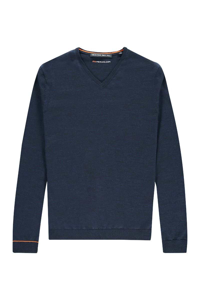 V-hals trui in het donkerblauw