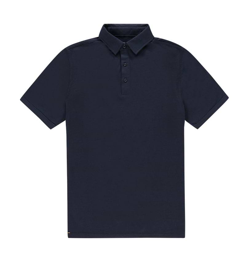 merino polo in het donkerblauw