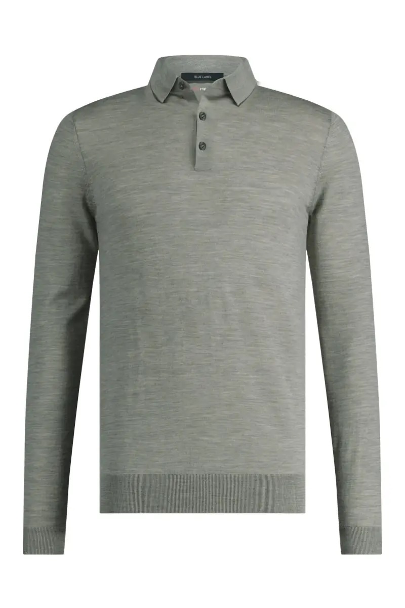 Poloshirt Merinowolle mit Seide und Kaschmir in Grün