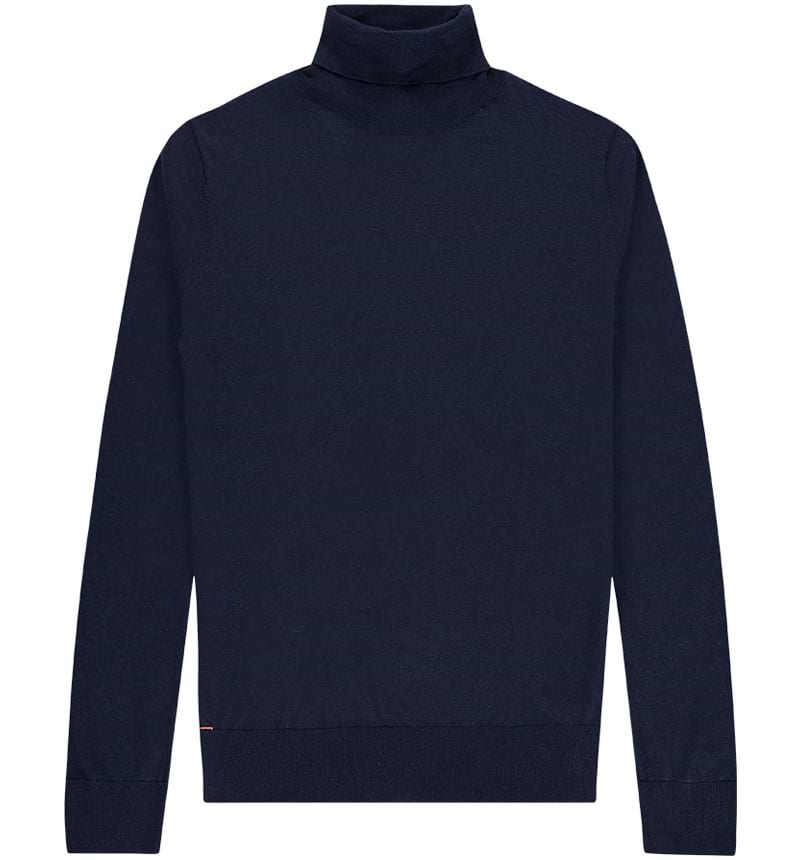 Rollkragenpullover Herren Extra Lang Dunkelblau