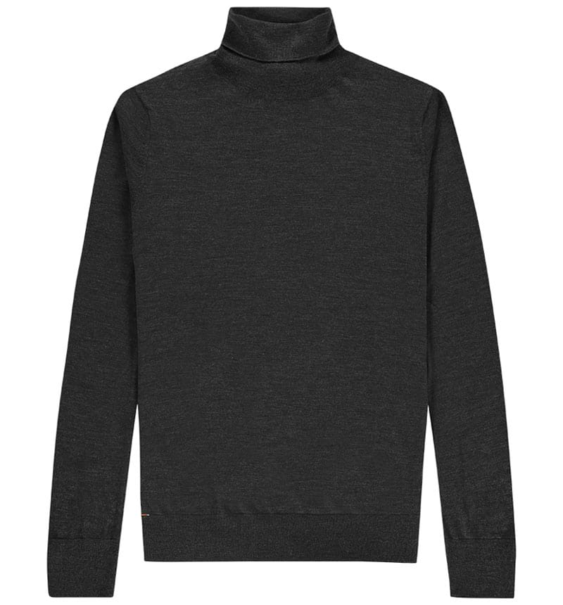 Rollkragenpullover Herren Extra Lang Grau