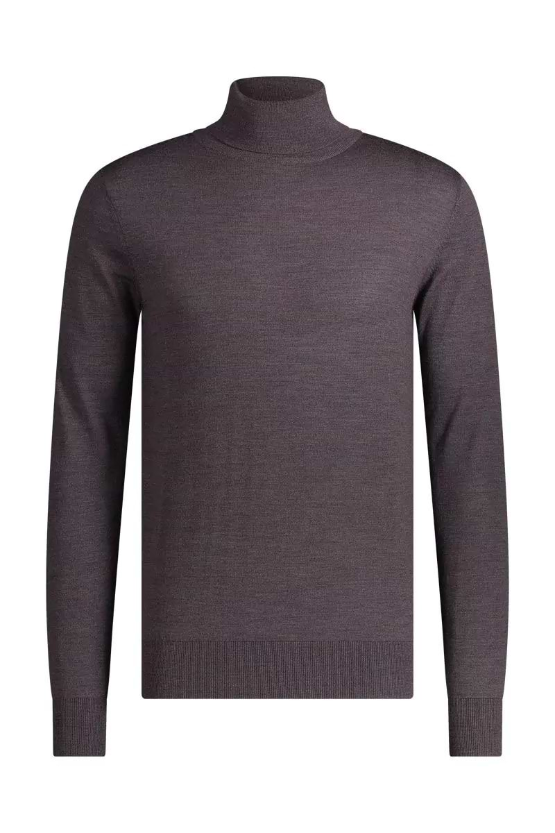 Merinowolle Rollkragenpullover Herren in Braun