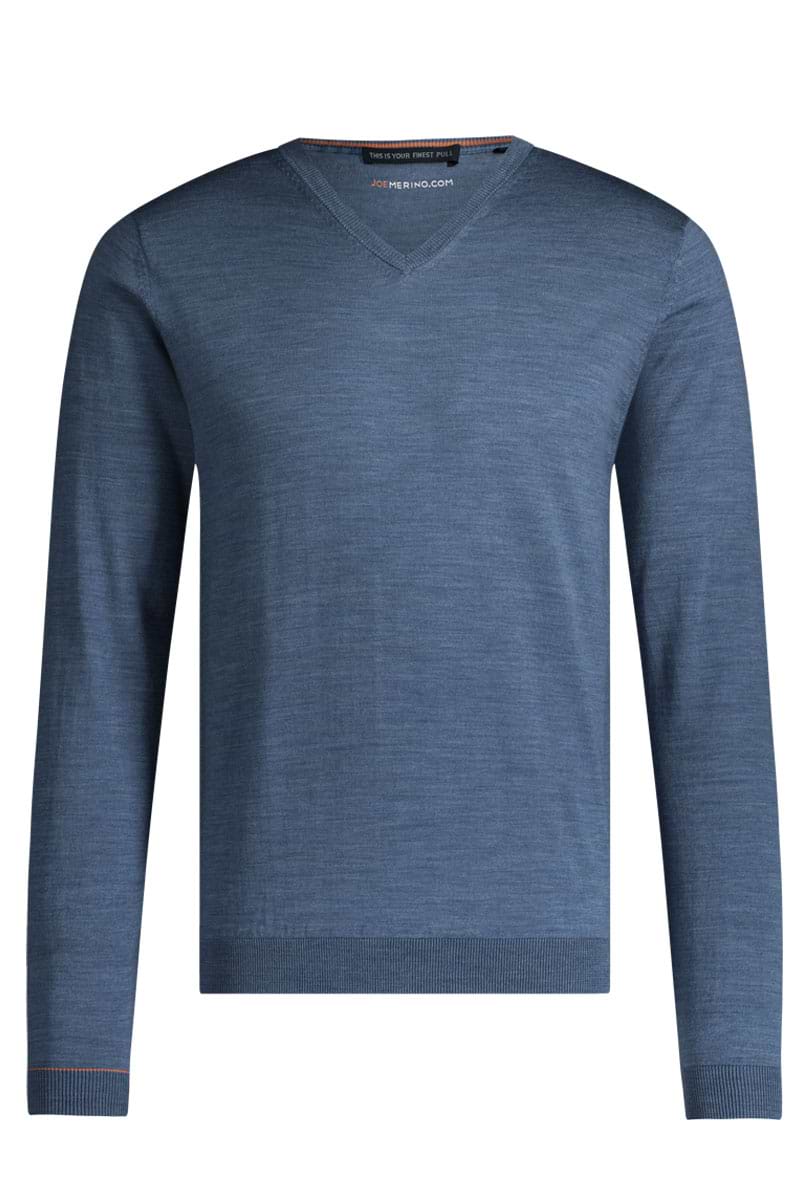 Heren V hals Trui in het blauw