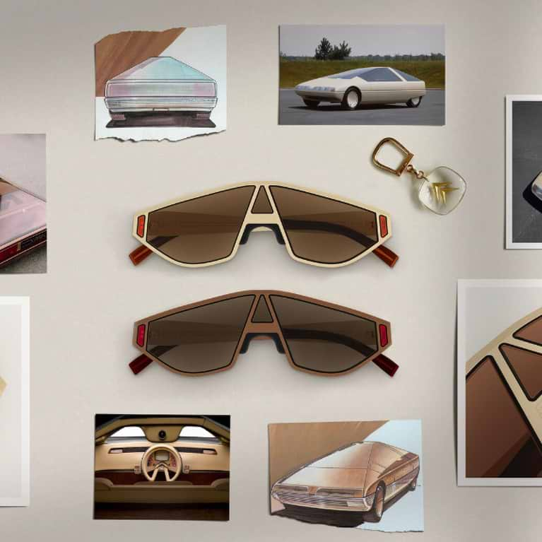 A conceptual design of glasses honoring the visionary concept Citroen Karin.